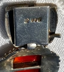 Antique 1906-1910 THEODOR FAHRNER Carnelian & 935 Sterling Silver Bracelet