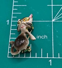 Vintage Witchy Cat Brooches Lot 5 MCM Mini Kitten Cat Moon Hanging Pin Halloween