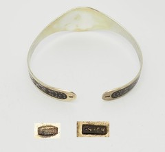 Vintage niello 875 silver floral ethnic traditional cuff bracelet Soviet Russia