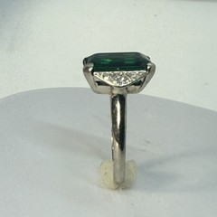 Antique American Art Deco 30s White Gold Natural Diamond Ring 3.6 Gram Size 6.25