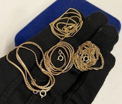 4x 14.5” Shiny GOLD FILLED Mix Size Rope Cuban Serpentine Link Gf Necklace LE