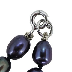 Chapal-Zenray Signed NF Blue Purple Peacock Irradiated Pearl Necklace