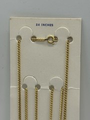 NEW (NOS) Gold Filled Chain Necklace 2mm 24″ SOLDERED LINKS