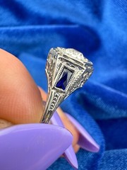 Vintage 18 Karat White Gold Art Deco 0.38 Carat Old European Cut Diamond Ring