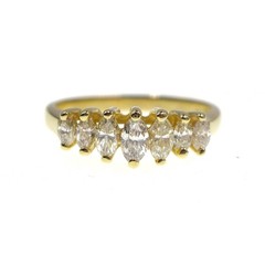 Classic 14k Solid Yellow Gold 1/2ct Natural Diamond Cathedral Ring Size 6.25