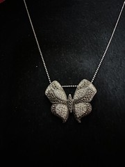 Rare Vintage SLC Sterling Silver Butterfly Necklace