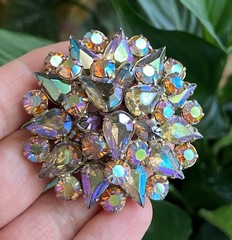 vintage aurora borealis Doomed brooch
