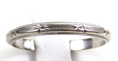 Antique Art Deco Wedding Band 14K White Gold Ring Size 6 UK-L1/2 2.21MM Width