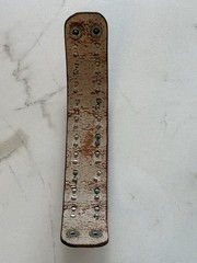 XX-RARE VINTAGE 1960s-70s ROCKABILLY/HIPPY/BOHO/LEATHER JEWELED WRISTBAND 👀