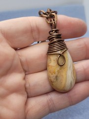 Cooper Chain Handmade Agate Pedant 28in.