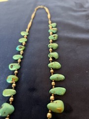 Vintage Southwest Faux Turquoise Tribal Silvertone Statement Necklace 26 in Hook