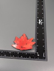 Vintage Painted Wood Red Orange Fall Autumn Maple Leaf Curved Pin