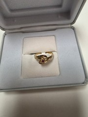 Vintage Simulated Emerald And Diamond 14kt Gold Plated Floral Ring Size 10