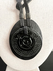 Gerda Lynggaard Monies Leather , Ebony Wood & Black Onyx Pendant Necklace