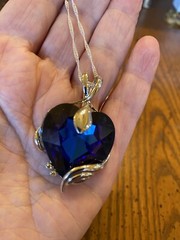 Blue Heart of the Ocean Titanic Necklace 925 Chain Stunning 12in Chain Valentine