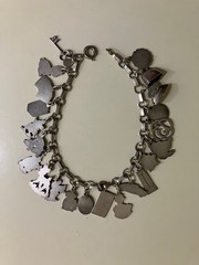 RARE VINTAGE AUSTRIA 800 SILVER ENAMEL LOADED CHARM BRACELET ESTATE FIND A+