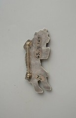 Old Pawn Zuni Indian Sterling Silver Inlayed Rainbow Man Pin – 3″