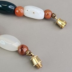 Vintage Beggars Beads Stone Necklace Nuggets Multicolor Agate Quartz 16″
