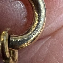 30g Vintage 12k Gold Filled Pocket Watch Chain FOB, Dog Clip T-Bar, GF Guilloche