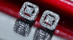 10k w/gold earrings 0.25ct natural diamond invisible set screwback 1.60gr N3650