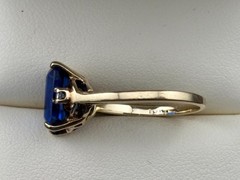 Vintage Kimberly 10K Gold, 3.7 ct Blue Tanzanite & Spinel Ring Size 6 – 2.7 gm