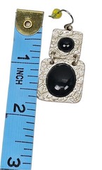 Vintage Mid-Century Style Geometric 2 Part Dangle Pierced Ear Earrings 1 3/8″L
