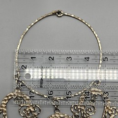 Vtg Hammered Necklace Etruscan Revival Scrollwork Choker Silver Tone Statement