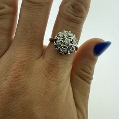 VINTAGE Estate 14k White Gold NATURAL Diamond 0.40CTTW Ring–Size 6