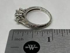 Gorgeous Signed PAJ BB Silvertone CZ Cubic Zirconia Size 6.5 Ring