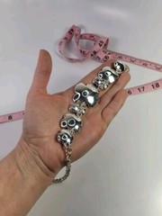 Dana Buchman Enamel Flowers 3 Piece Set Silver Plated Black Cream With Crystals