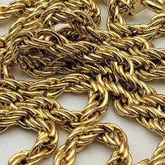 Vintage Gold Plated Rope Chain Necklace 18″ Spring Ring Clasp