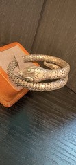 whiting & davis bracelet snake serpent sterling wrap mesh adjusts nice patina