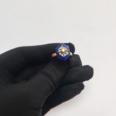 Lapis Lazuli Antique 925 silver vintage Victorian art deco handmade ring gift