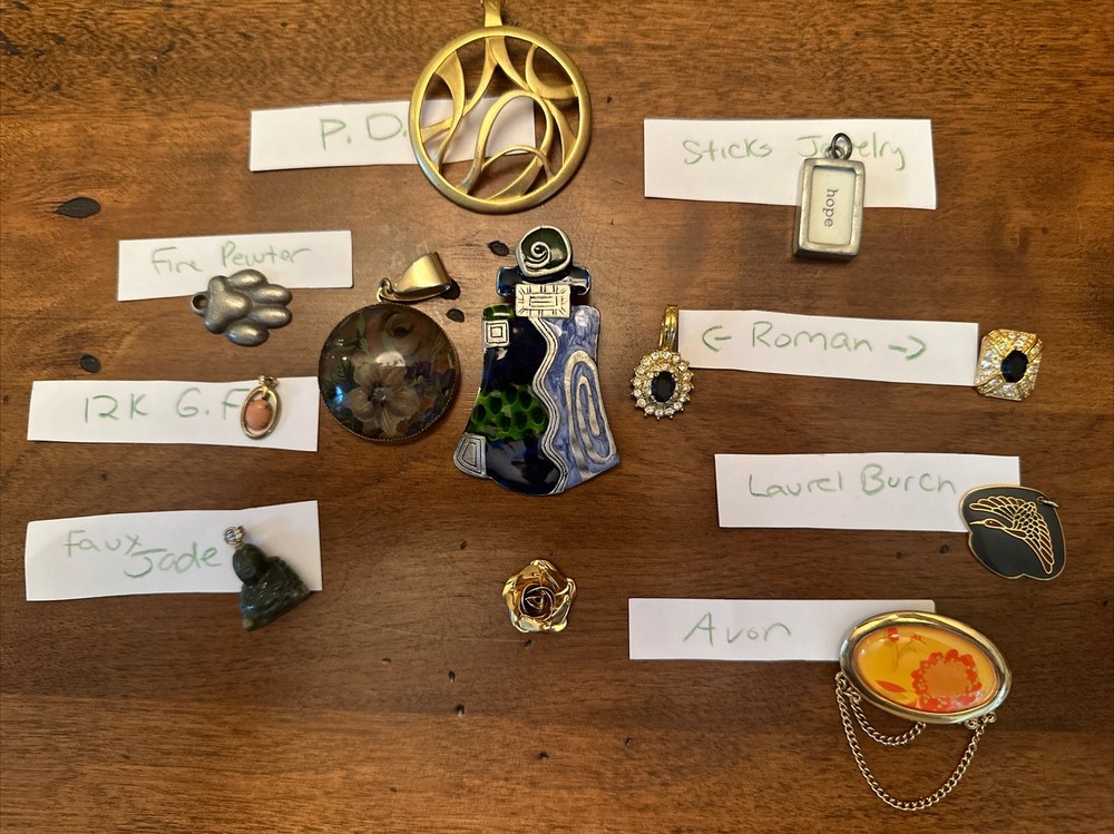 Pendant / Charm Lot Many Signed Roman 12k GF Laurel Burch Sticks Jewelry