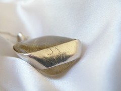 Artisan Sterling Silver 999 Modernist Natural Rutilated Quartz Pendant Necklace