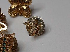 Lot Of 8 Gold Tone Butterfly Pins 8 Pc Butterfly Pin Lot