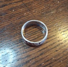 Vintage Sterling Barbed Wire 7.5MM WIDE Band Ring Size 13.5 6grams See Pics/Desc