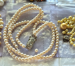 Vintage Jewelry LOT of 8 pearl bead necklaces Repair repurpose restring