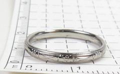 Antique Art Deco Wedding Band 18KW Ring Size 6 UK-L1/2 2.38 MM Wide dtd 1952
