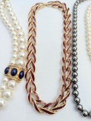 Vtg Costume Jewelry Necklace Signed Lot Faux Pearl Rhinestone Napier Monet Coro