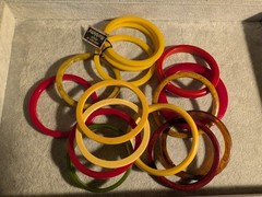 44 Vintage Spacer Bakelite Bracelets! Lucite, Marblette, Plastic, Etc!