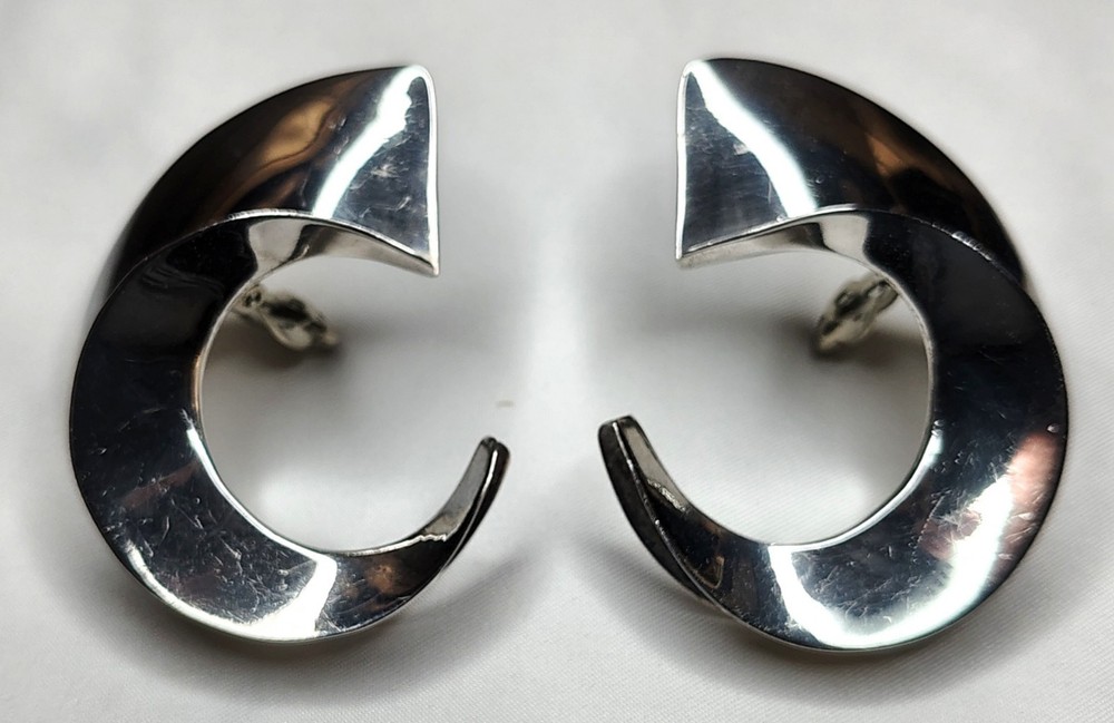 Suzanne St. Clair Vintage Retro 925 Sterling Silver Stud Earrings 1970s – 1980s