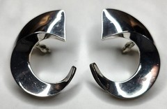 Suzanne St. Clair Vintage Retro 925 Sterling Silver Stud Earrings 1970s – 1980s