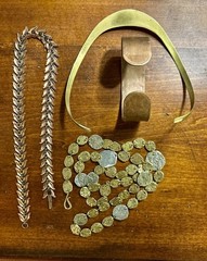 Brutalist Copper / Bronze ? Jewelry Lot / Anne Dick , Mexico , Renoir , Signed #