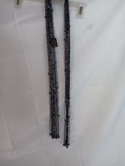 Black ART GLASS BEADED SWEATER/SCARF NECKLACE VINTAGE 48″