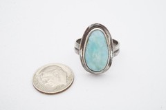 Vintage Sterling Silver 925 Larimar Ring Size 8.25