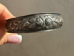 Vintage 900 sterling silver floral bracelet elegant European women’s jewelry