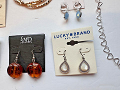 Lot Of 20 Pieces Signed Wear or Re-Sell Modern Costume Jewelry New To Used
