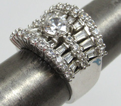 Ross Simons Sterling Silver Ring CZ Cocktail Statement Vintage Size 7