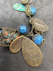 Vintage metal and Bead Necklace Lot Nice clasp Costume Jewelry